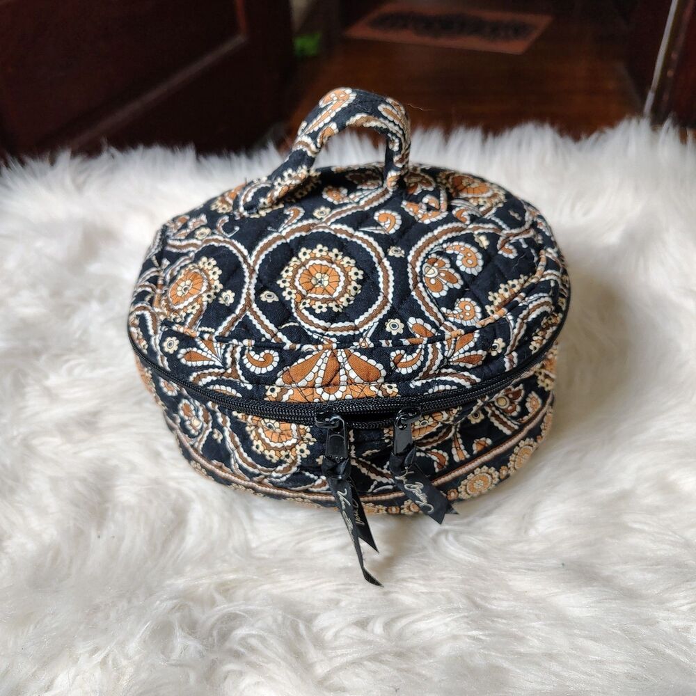 Vera Bradley Cafe Latte Retired Cosmetic Travel Case/Bag